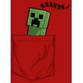thumbnail image 2 of Boy's Minecraft Faux Pocket Creeper Graphic Tee Red X Large, 2 of 4