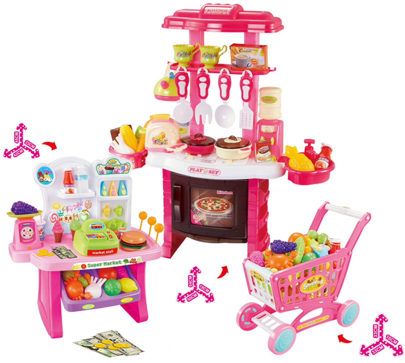 Juego de cocina para niños Mundo Toys Pretend Play Set Cook W Sound Light -  Rosa