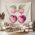 thumbnail image 2 of Cherry Fruit Small Tapestry for Bedroom Wall Hanging Tapestry,Spring Botanicals Bow Idyllic Country Leaf Ceiling Backdrop Tapestries Poster Blanket Wall Decor for Teens Room Living Room 23" x 28", 2 of 8