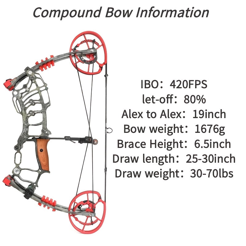 Composite bow set, with a tensile weight of 30-60 pounds, suitable for adult shooting, archery, and hunting