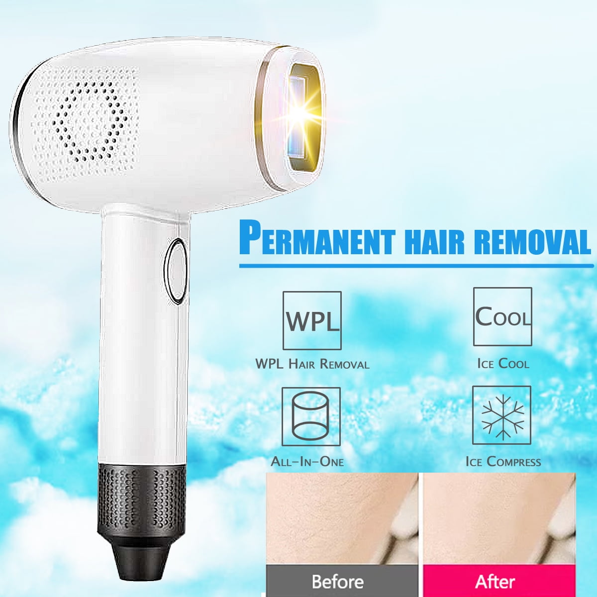 2 In 1 Aimanfun ICE IPL laser Epilator Home Hair Removal & Skin Care