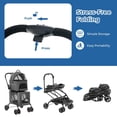 thumbnail image 4 of JJUN Double Dog Stroller for 2 Dogs, Detachable Carriers, Safety Belt, 4 Lockable Wheels, Pet Travel Carrier Strolling Cart, Folding Cat Stroller for Small Medium Pets Dogs (Gray), 4 of 18