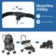 thumbnail image 4 of JJUN Double Dog Stroller for 2 Dogs, Detachable Carriers, Safety Belt, 4 Lockable Wheels, Pet Travel Carrier Strolling Cart, Folding Cat Stroller for Small Medium Pets Dogs (Gray), 4 of 18