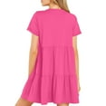 thumbnail image 5 of Nmnitkp Dresses for Women Fashionable and Beautiful Womens Summer Dresses Short Sleeve V-Neck Tshirt Dress Flowy Babydoll Dress Hot Pink,XL, 5 of 8