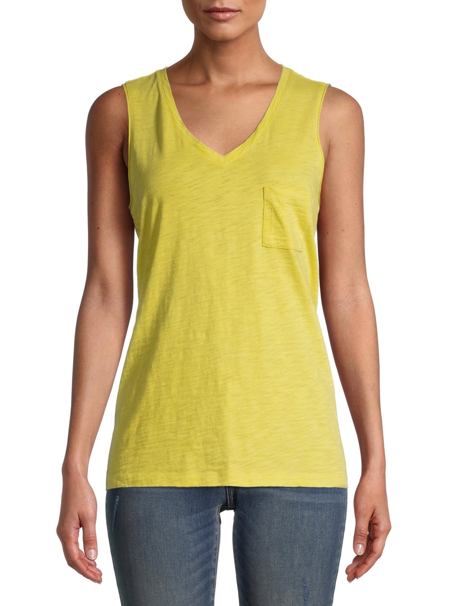 Time and Tru Women's VNeck Pocket Tank Top