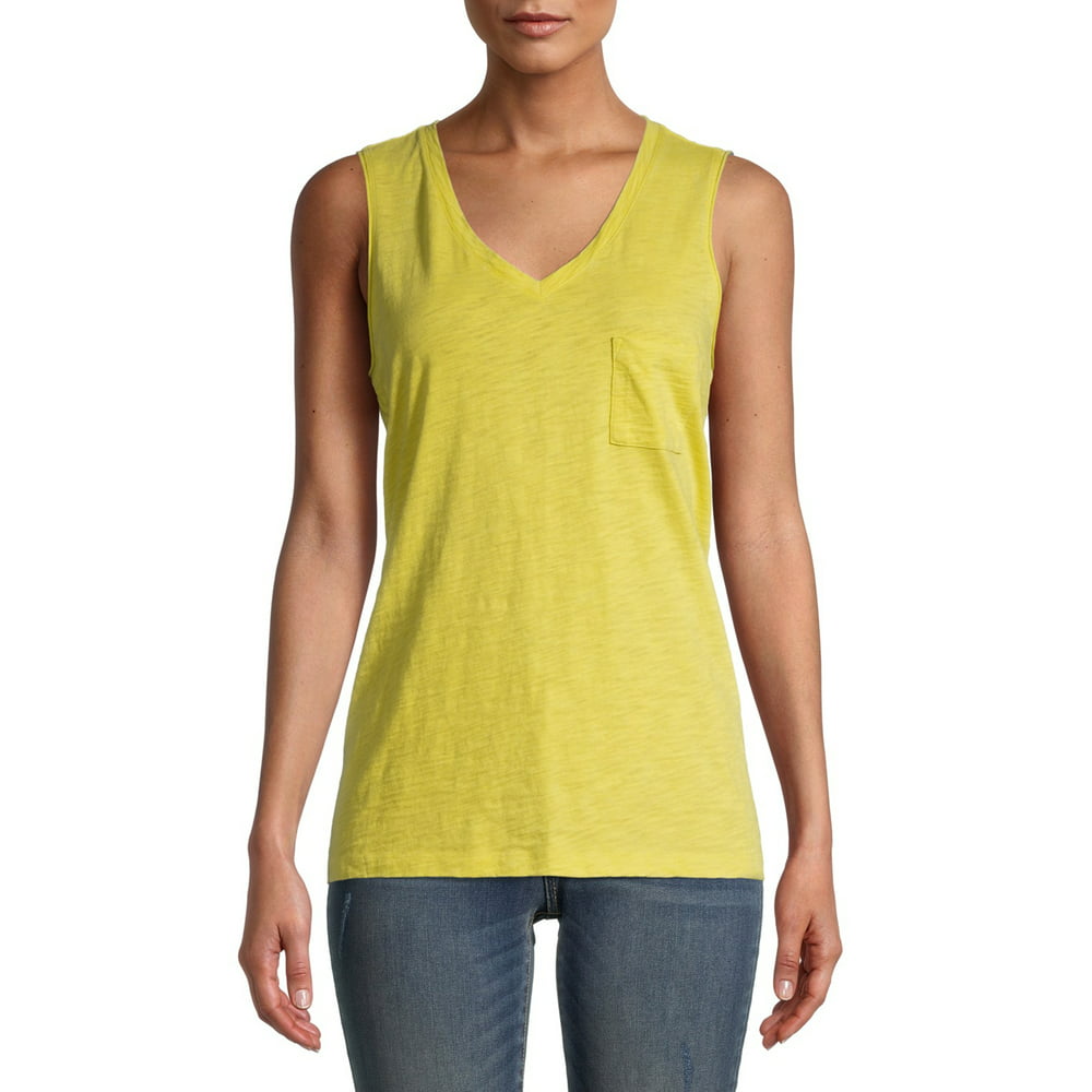 Time and Tru - Time and Tru Women's V-Neck Pocket Tank Top - Walmart ...