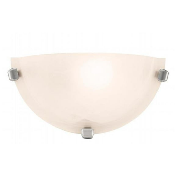 Access Lighting 20417-BS-ALB Mona 1 Appliques Murales en Verre Albâtre Clair - Acier Brossé