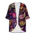 thumbnail image 5 of JURANMO Women's 3/4 Sleeve Cardigan Summer Chiffon Lightweight Cardigans Fashion Print Front Open Kimono Tops Casual Comfy Going Out Shirts Multicolor XXXL Limited Time Sale, 5 of 6