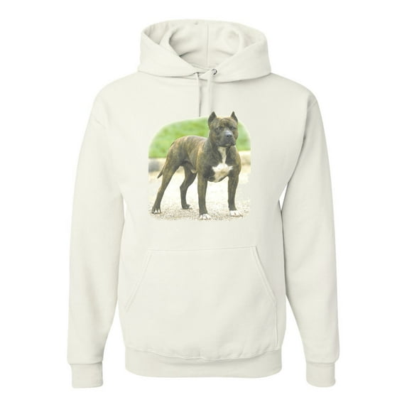 Wild Bobby, Pitbull Dog Animal Pet Lover, Dog Lover, Unisex Graphic Hoodie Sweatshirt, White, Large