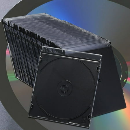 50Pcs 10.4mm Standard Single Clear CD DVD Disc Storage Holder Organizer ...