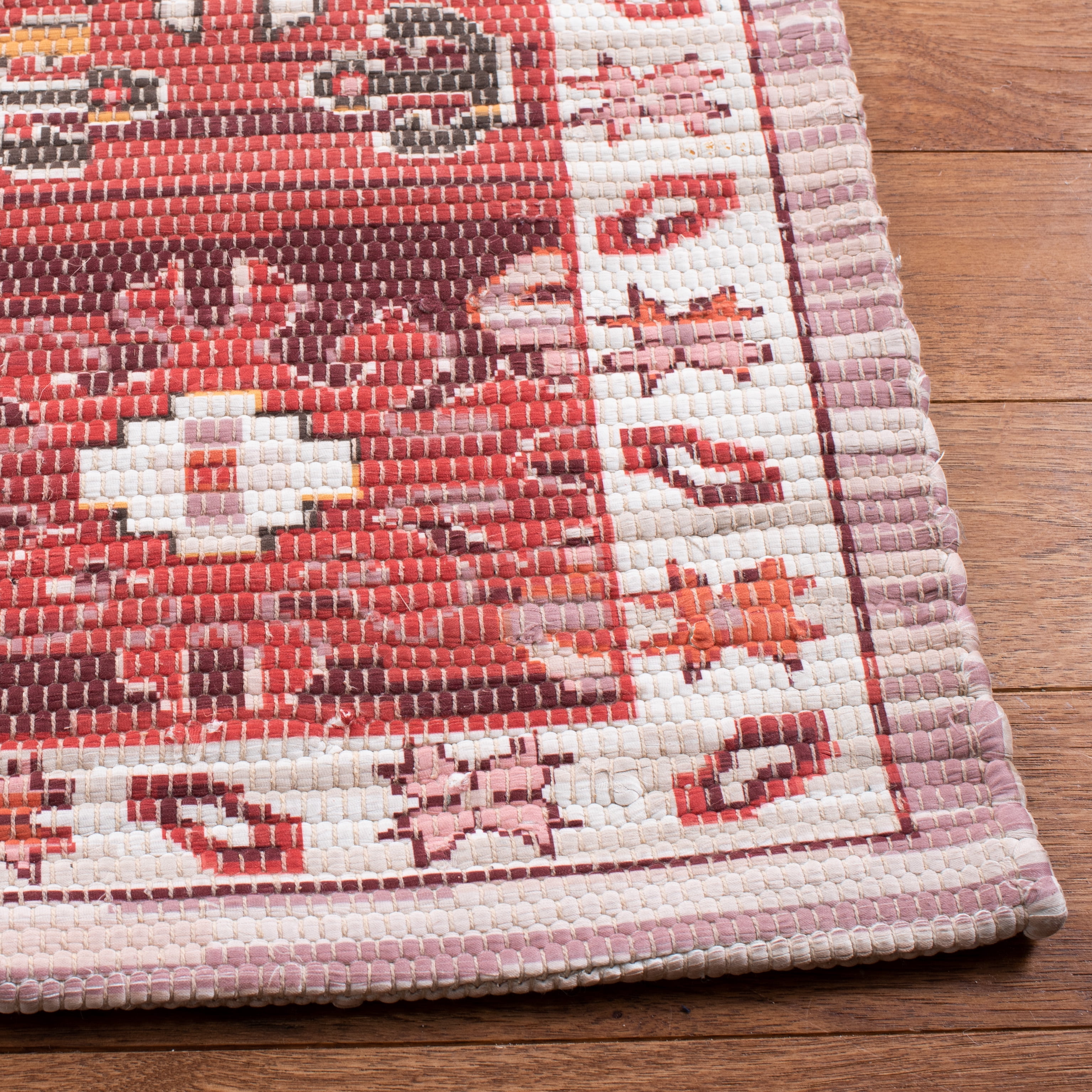 SAFAVIEH Saffron Seanna Oriental Polyester Area Rug, Terracotta/Ivory, 8' x 10'