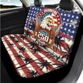 thumbnail image 3 of HUIACONG Car Interior Accessory Kit, with Car Armrest Cushion Key Ring Steering Wheel Cover, 14 Pcs Vintage American Flag Car Seat Cover Set, 3 of 7