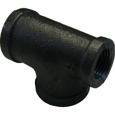 3/4"x1/2"x3/4" Black Iron Tee