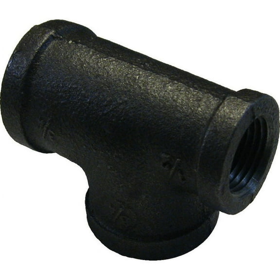 3/4"x1/2"x3/4" Black Iron Tee