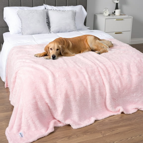 PetAmi Dog Blanket for Large Dogs Pink, Fluffy Soft Puppy Blanket, Sherpa Fleece Cat Blanket for Kitten, Calming Pet Blanket Throw for Bed Washable Sofa Couch Cover, X-Large 60x80