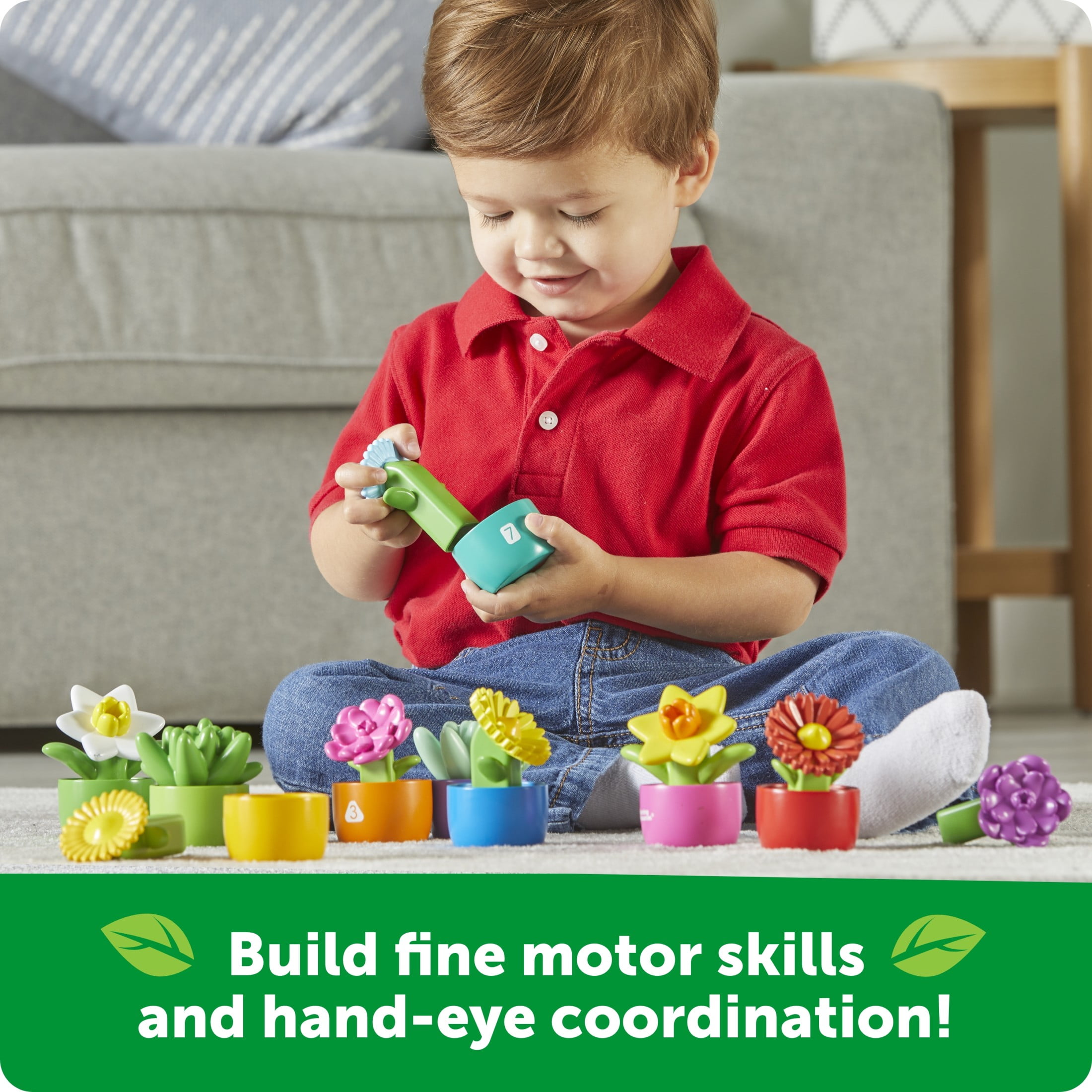 Learning Resources Shape & Color Garden - Sorting and Stacking Toys for Kids Ages 18 Months