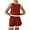 Brick Red, variant on Womens 2 Piece Beach Vacation Cropped Tank Top High Waist Shorts Set