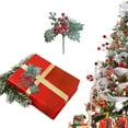 thumbnail image 3 of Uuowzo Christmas Picks Artificial Red Berry Stems Fake Holly Berries for Xmas Tree Ornaments DIY Wreath Vase Fireplace Decor Christmas Decoration Scene, 3 of 6