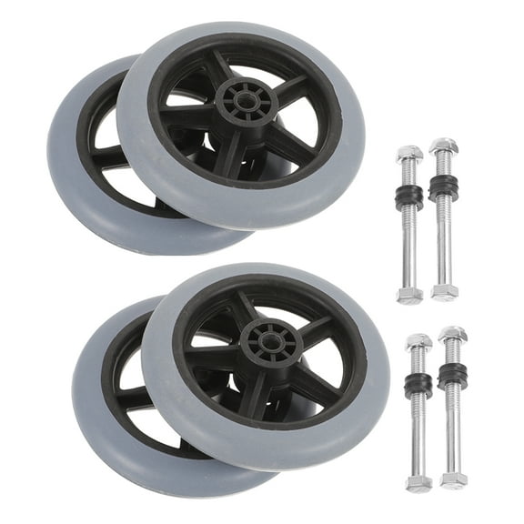 MUSEYA 4Pcs Replacement Wheels For Walkers Heavy Duty PVC Steel Multi For Elderly Daily Use