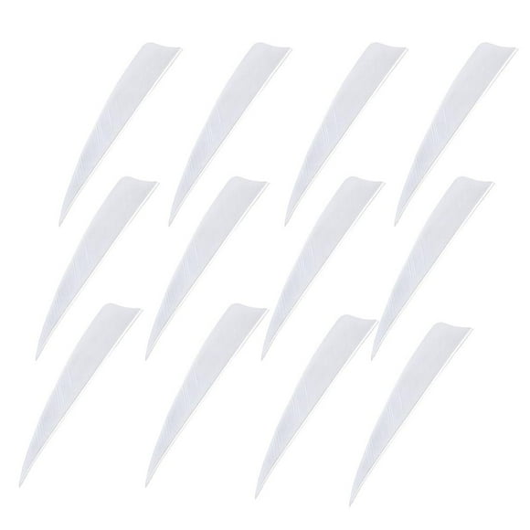 12 Feather Fletching Turkey Vanes For Hunting Target, Shaft DIY Decoration Tool, Natural Turkey Feather Fletchings White