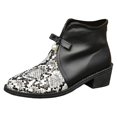 thumbnail image 2 of YOUSNH Bottes Courtes pour Femmes Talons Épais Bottes de Mode Confortables Automne Nouvelles Bottes pour Femmes Chaussures Simples à la Mode Bottes pour Femmes Blanches 8, 2 of 9