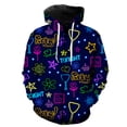 thumbnail image 1 of Sudadera con capucha y cremallera para hombre, de manga larga, con barra luminosa, estilo primaveral, estilo urbano divertido y de gran tamaño, estilo Harajuku con estampado 3D, informal y genial para, 1 of 6