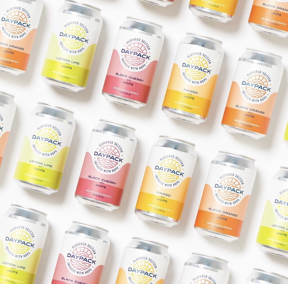 Athletic Brewing Company Daypack Sparkling Water, 24-Pack of Lemon Lime Flavored Seltzer, Zero-Calorie, Zero-Carbs, 12 fl oz Cans
