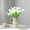 White, variant on Artificial Blue Orchid Flowers, 7-Stem Fake Floral Arrangement, Plastic Simulation Plants, Home Table Centerpiece, No Maintenance Decor for Indoor Outdoor