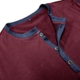 thumbnail image 4 of Dagegui Mens Athletic Henley Shirts Cotton Long Sleeve Crewneck Button Shirt Slim Fit Workout Muscle Tees Tops Fall Running Jogging Sport T-Shirts Wine M, 4 of 5