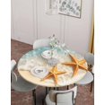 thumbnail image 4 of Summer Beach Scene Starfish Ocean Fitted Round Tablecloths Elastic Edged Table Covers 45"-54",Water Ripple Sea Waves Waterproof Dining Room Kitchen Table Cloth for Holiday Party Tables Decor, 4 of 8