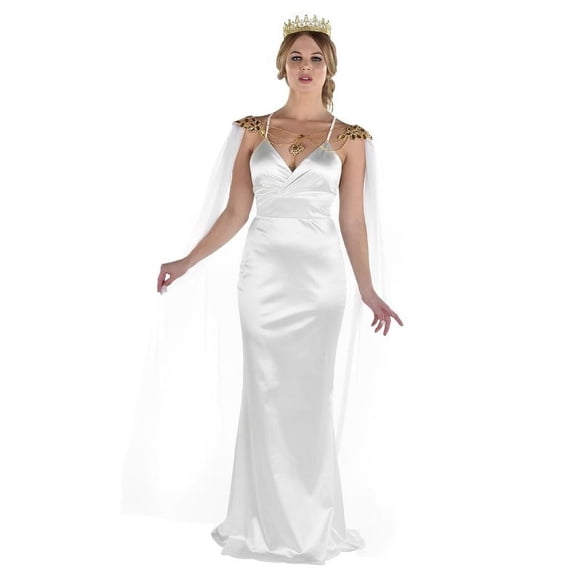 Ethereal Tulle Cape - Angel - Royal - White - Gold Jewel Trim - Costume - Adult