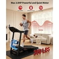 thumbnail image 6 of GARVEE 3.0HP Treadmill,15% Automatic Incline,0.6-8.5 MPH,350 lb Weight Capacity, App Compatible, 2 Workout Programs,LED Display, 6 of 10
