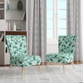 thumbnail image 2 of Designart "Polka Dots By The Coast I" Turquoise Polka Dots Upholstered Accent Chair - Modern Arm Chair For Living Room, 2 of 7