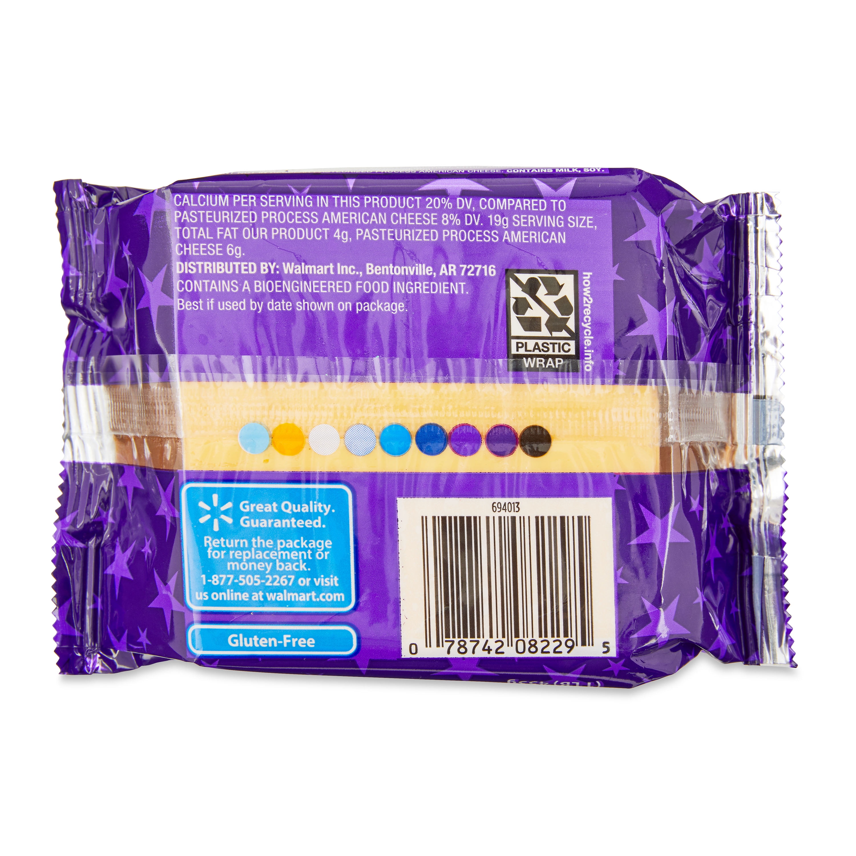 Great Value Reduced Fat Deluxe American Cheese Slices, 16 oz, 24 Slices