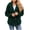 Army Green, variant on Fesfesfes Plush Coat for Women Fall Winter Lapel Solid Color Long Sleeve Button Plush Jacket Tops Under $10