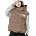 thumbnail image 2 of Gamivast Girls Quilted Vest Size 3-12 Hooded Zip Up Sleeveless Lightweight Down Jackets with Pockets Loose Padded Coats for Kids and Toddle Winter Warm Adjustable Hem Outerwear, 2 of 6