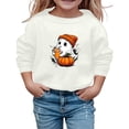 thumbnail image 2 of Crewneck Sweatshirt Boys Girls Halloween Crew Neck Sweatshirt Long Sleeve Casual Hoodless Top White 11-12 Years, 2 of 4