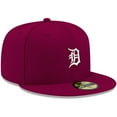thumbnail image 3 of Men's New Era Cardinal Detroit Tigers White Logo 59FIFTY Fitted Hat, 3 of 6