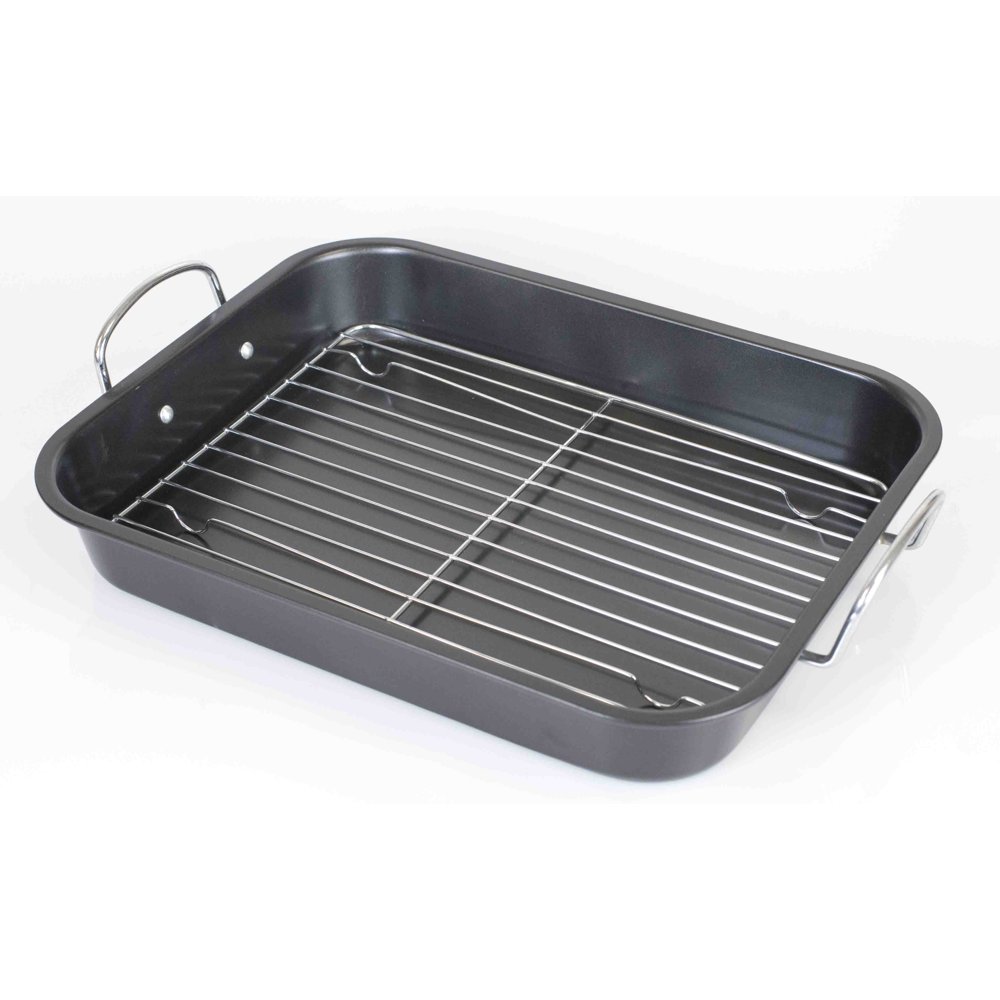 Roast Pan with Grill Rack, Grey