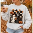 thumbnail image 2 of Ghostface Halloween Sweatshirt, Spooky Season Women's Crewneck, Cute Ghost Pumpkin Fall Sweatshirt, 2 of 6