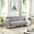 thumbnail image 2 of Breathable Linen Convertible Sofa Bed with Split-back / Suitable for Relaxing in Offices, 2 of 6