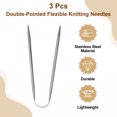 thumbnail image 3 of Uxcell 3Pcs Tamaño US 4 (3.5mm) Agujas de Tejer de Punta Doble Flexibles para Proyectos Hechos a Mano, 3 of 7