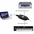 thumbnail image 6 of USB to MIDI Cable Converter 2 in 1 PC to Synthesizer Music Studio Keyboard Interface Wire Plug Controller Adapter Cord 16 Channels Supports Computer Laptop Windows, 6 of 6