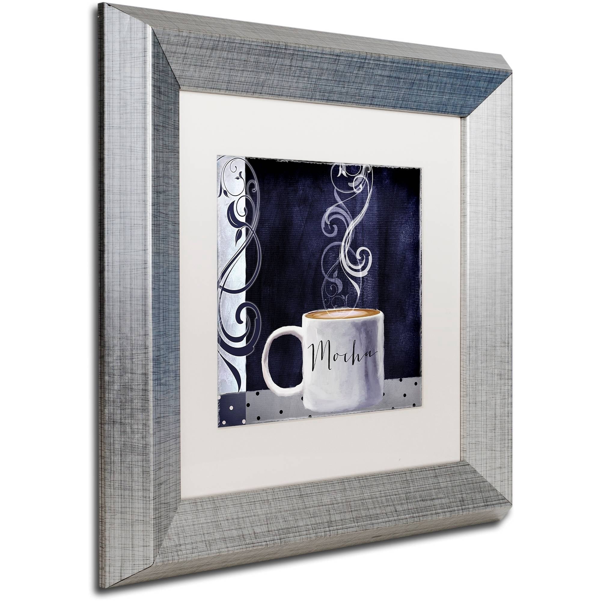 Trademark Fine Art "Cafe Blue III" Canvas Art by Color Bakery White Matte, Silver Frame