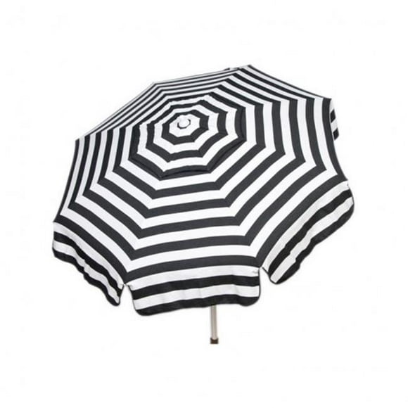 Heininger Holdings 1341 Italian 6 ft. Umbrella Acrylic Stripes Black And White - Patio Pole