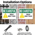 thumbnail image 3 of (2 Pack) Walk Don't Run OSHA Be Careful Sign 18 Inch X 12 Inch Plastic Sign, Weather Resistant, UV Protected for Workplace, Business, and Construction Site, Made in the USA, 3 of 8