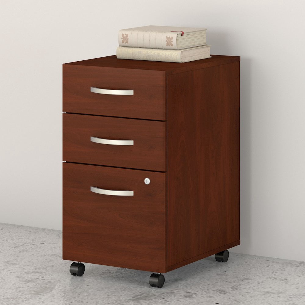 Studio C 3 Drawer Mobile File Cabinet in Hansen Cherry - Engineered Wood