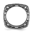 thumbnail image 2 of Sterling Silver Stackable Expressions Polished Black-plate Square Ring Size 5, 2 of 3