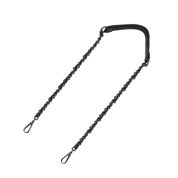 Uxcell 47" Iron Flat Chain Strap Sac à Main Épaule Cross Body DIY Remplacement, Noir Gris