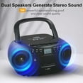 thumbnail image 3 of Amazup CD Player, CD Cassette Player Combo with Bluetooth, AM/FM Radio,Stereo Sound with Remote Control,AUX/USB Drive,Tape Recording,AC/DC Powered,Headphone Jack for Home,Senior,Child, 3 of 10
